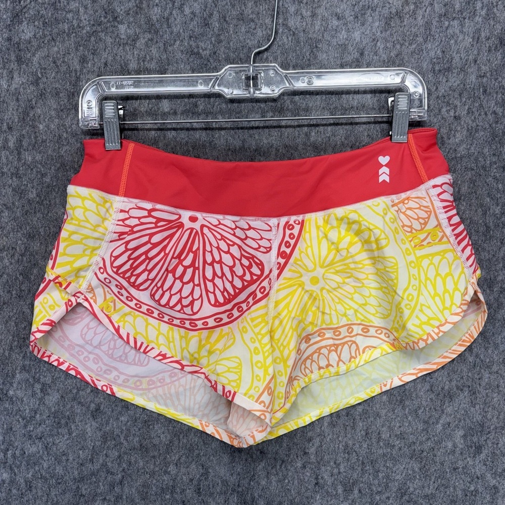 COEUR Running Shorts‎ Womens Small 2.5" Inseam Fruit Pattern Pocket Line Train